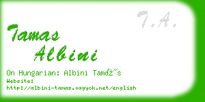 tamas albini business card